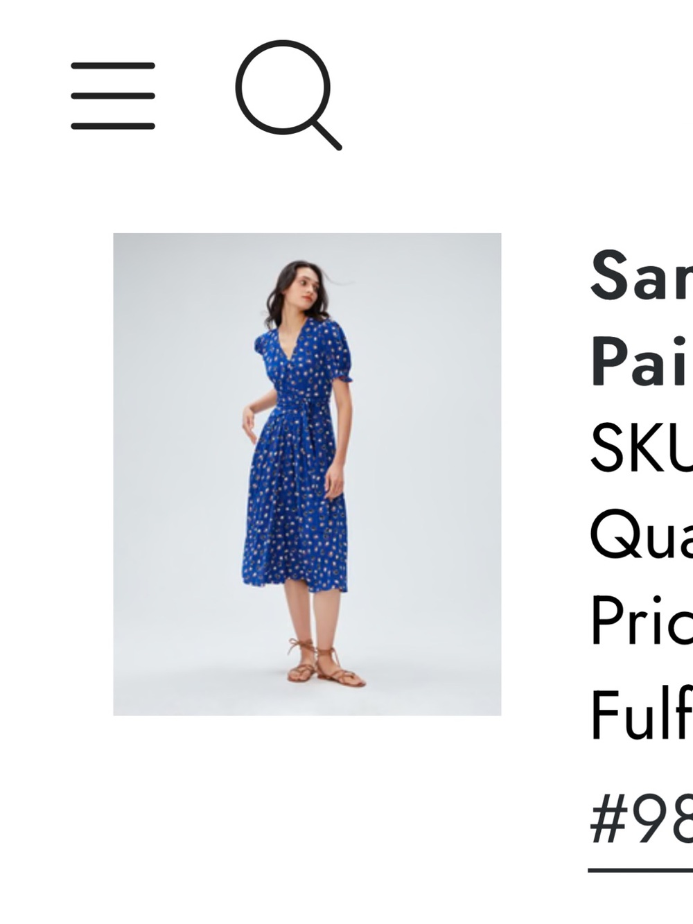 Diane Von Furstenberg Royal Blue Floral Wrap Midi Dress